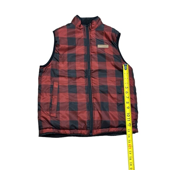 Buffalo David Bitton vest child L 14 16 or women S reversible plaid or fleece - Picture 6 of 12